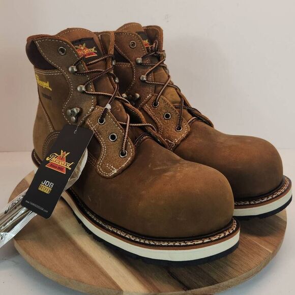 Thorogood Iron River Series Waterproof Safety Toe 6” Crazy Horse Wedge Mens Size - Picture 4 of 11